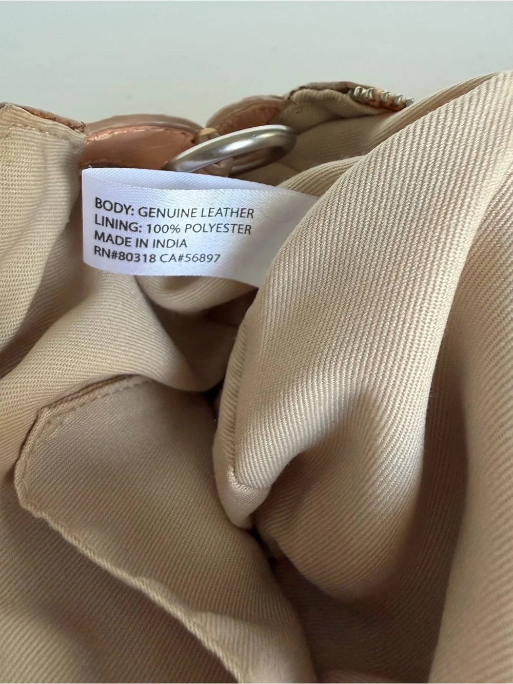 Lucky Brand Genuine Leather Peach Hobo Shoulder Crossbody Bag